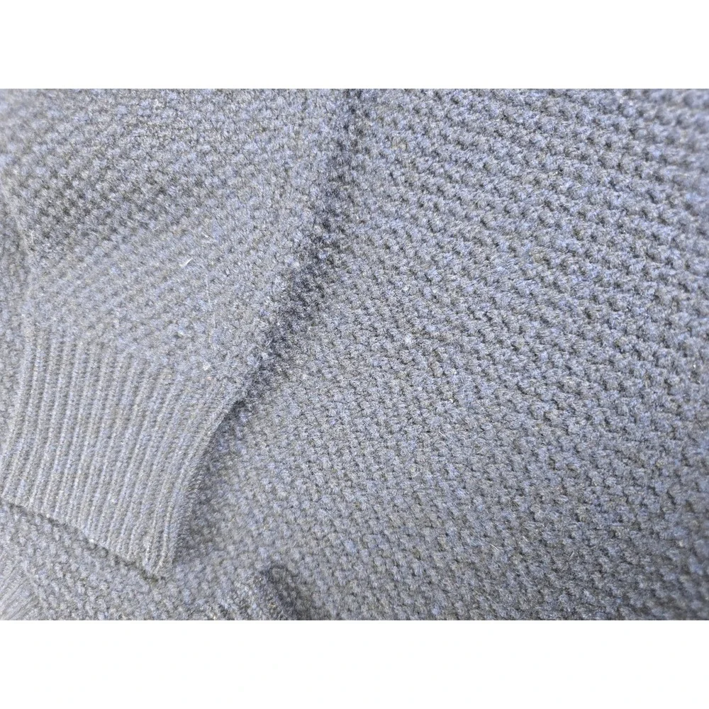 J.Crew Sweater Womens Small Navy Wool Shirttail Hem‎ Back Zip Layered Crewneck